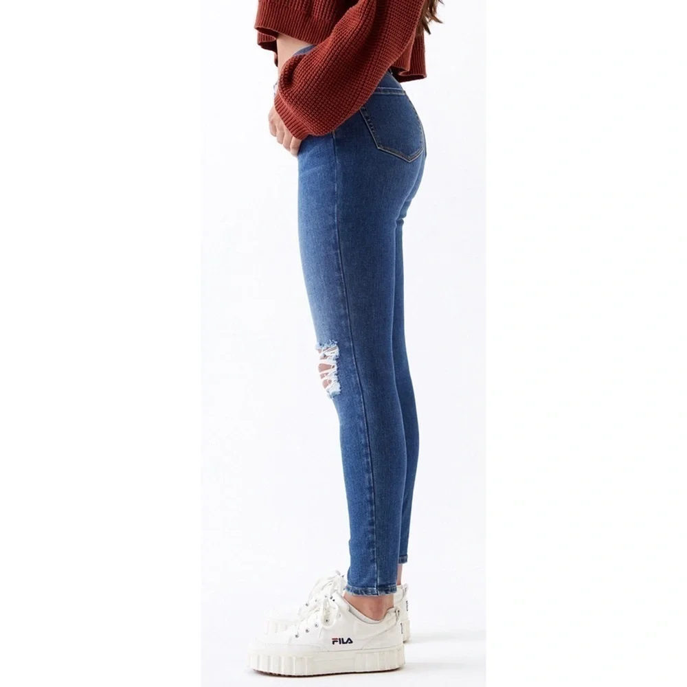 PacSun Dark Wash Distressed High Waist Jeggings